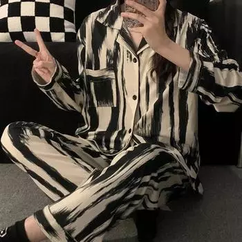 Большие размеры, женские брюки с длинными рукавами, пижамы Dormir Lounge, одежда для сна с героями мультфильмов, Mujer, домашняя одежда для спальни, женские пижамы M