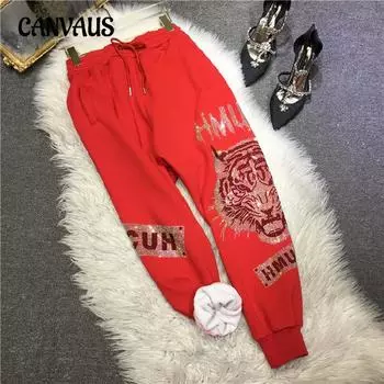 Большие размеры женские флисовые и плотные спортивные штаны отпрессованные спортивные повседневные брюки L чёрный