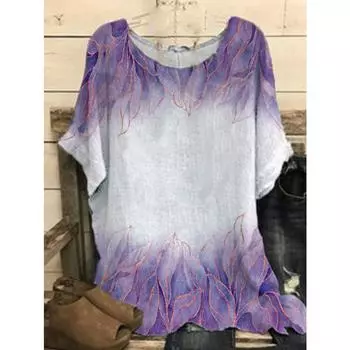 Большие размеры Женские футболки с принтом бабочек Модная футболка с короткими рукавами и круглым вырезом с 3D-цифровой печатью 7XL