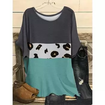 Большие размеры женские футболки Violet Kiss Leaf модная футболка с короткими рукавами и круглым вырезом с 3D-цифровой печатью 7XL