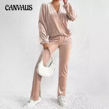 Большие размеры женские новые осенние брюки с длинными рукавами для отдыха и дома для пожилых людей 1XL абрикосовый