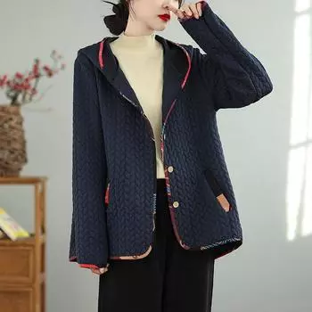 Большие размеры женские новые осенние толстовки с капюшоном куртка свободного покроя модные длинные рукава винтажные свободные топы L чёрный