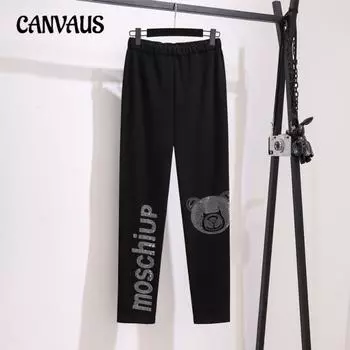 Большие размеры женские осень и зима с кашемиром снаружи, чтобы носить новые утолщенные теплые брюки XL