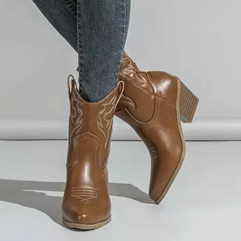 Большие размеры женские осенне-зимние вышитые ботинки Martin в винтажном британском стиле на толстом каблуке короткие ботинки 35