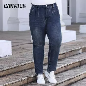 Большие размеры женские осенние новые джинсы Harlan с высокой талией и маленькой ногой L джинсовый синий