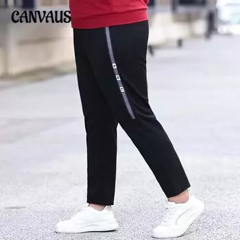 Большие размеры женские осенние новые повседневные с высокой талией эластичные тонкие брюки Harlan Small Feet 2XL чёрный