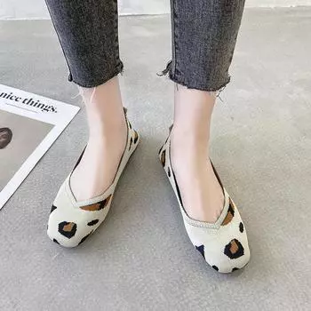 Большие размеры женские повседневные балетки на плоской подошве с квадратным носком, без застежек, на плоской подошве, нескользящие мокасины из эластичного трикотажа Fabricisd34 35