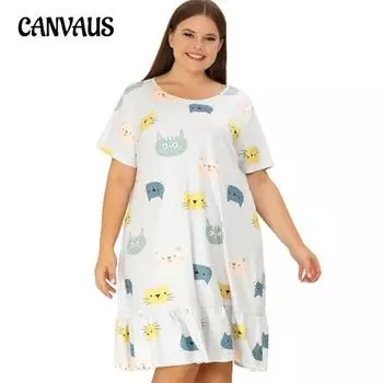 Большие размеры Женские повседневные удобные платья Пижамы Домашняя одежда 1XL белый