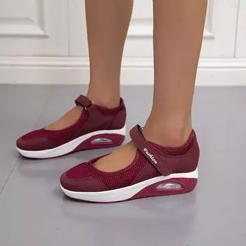 Большие размеры женские сандалии лето 2024 новые сетчатые повседневные спортивные туфли на воздушной подушке женские туфли для ходьбы среднего возраста 35 чёрный