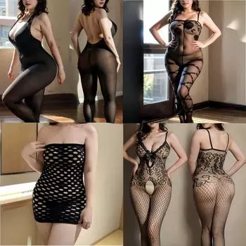 Большие размеры Женские сексуальные открытые сетчатые боди с вырезом Большие размеры Прозрачные цельные боди Нижнее белье 5XXXXL A12