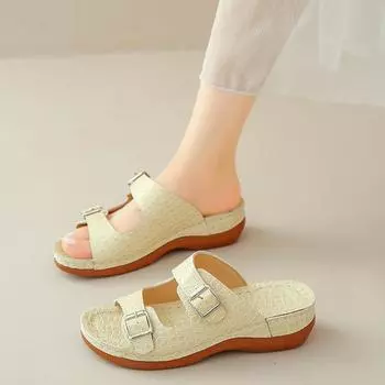 Большие размеры, женские тапочки со змеиным узором, пляжная обувь с пряжкой на ремне, модные сандалии 36-43 36 чёрный