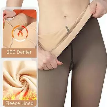 Большие размеры женские теплые колготки для зимы эластичные с высокой талией флисовые утепленные леггинсы термочулки женские сексуальные колготки One Size серый