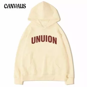 Большие размеры женские толстовки с капюшоном осень и зима карман шнурок с капюшоном толстый утепленный топ с длинным рукавом для пары M белый