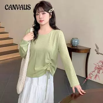 Большие размеры женские топы на завязках ранняя осень свободный повседневный трикотаж XL чёрный