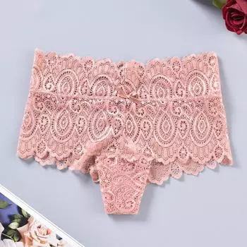 Большие размеры, женские треугольные трусики, сексуальное нижнее белье, женское кружевное нижнее белье со средней талией, европейский размер, L-4XL 1XL чёрный