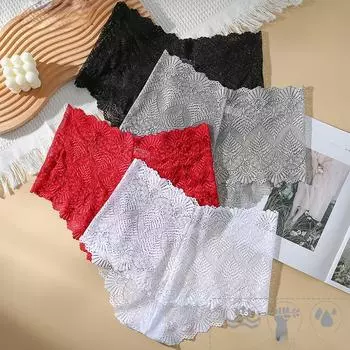 Большие размеры, женские треугольные трусики, сексуальное нижнее белье, женское кружевное нижнее белье со средней талией, европейский размер, XL-4XL 1XL чёрный