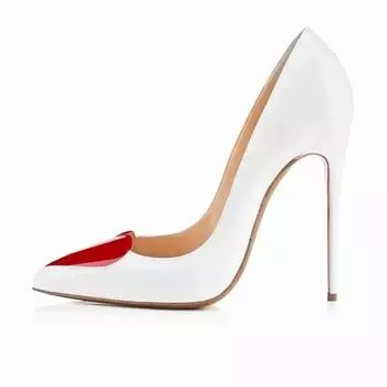 Большие размеры женские туфли-лодочки Love Heart пэчворк с острым носком туфли-шпильки на низком высоком каблуке женские шикарные дизайнерские женские туфли для вечеринок 35