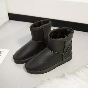 Большие размеры, женские зимние ботинки 2024 года, новые осенне-зимние бархатные утолщенные теплые водонепроницаемые короткие хлопковые туфли с одной педалью 36 белый