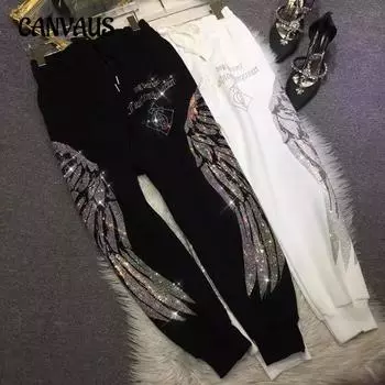 Большие размеры женские зимние флисовые очень толстые спортивные штаны Hot Drill Slim Sports Casual L белый