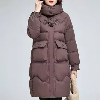 Большие размеры зимние длинные парки для женщин свободная верхняя одежда с капюшоном элегантные толстые теплые новые пальто женские куртки XL чёрный