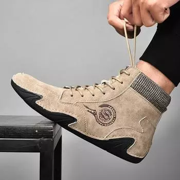 Большие размеры зимних мужских ботинок сохраняют тепло, мужские зимние ботинки из натуральной кожи с мягкой подошвой, удобные мужские ботильоны, мужская обувь для активного отдыха 39 чёрный