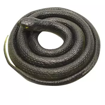 Большие реалистичные резиновые змеи, страшная игрушка на Хэллоуин, поддельная черная змея Мамба, 47 дюймов