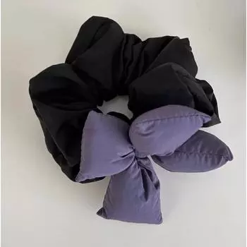Большие резинки для волос с черным бантом оверсайз для женщин и девочек, однотонные, из резины, большие эластичные резинки для волос, веревка, аксессуары для волос для хвостика, зима