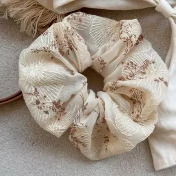 Большие резинки для волос женские для девочки завязывать корейские аксессуары эластичные большие Скранчи заколки элегантный цветок винтаж k-pop