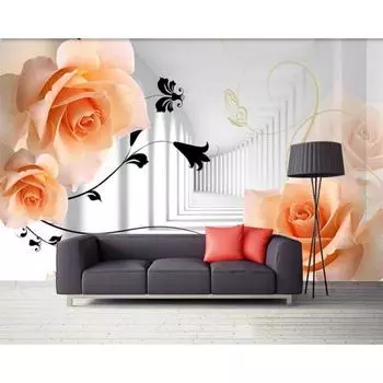 Большие романтические розы 3d обои гостиная спальня ТВ фон 3d обои домашний декор 200 cm(W) x 140 cm(H)