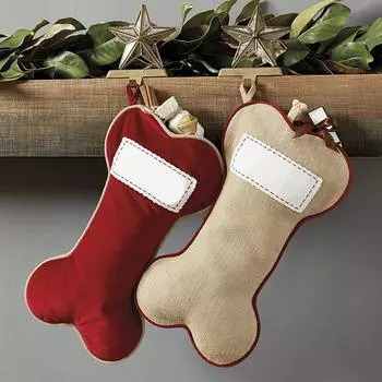 Большие рождественские носки Собака Кошка Домашнее животное Мультяшная форма Собака Форма Подвесные рождественские носки для собак One Size