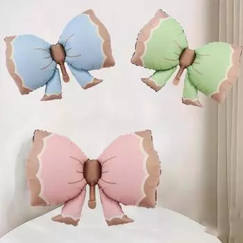 Большие розовые синие матовые алюминиевые воздушные шары с бантом, украшение на день рождения, детский воздушный шар, макет сцены, воздушный шар для детского душа 91x60cm