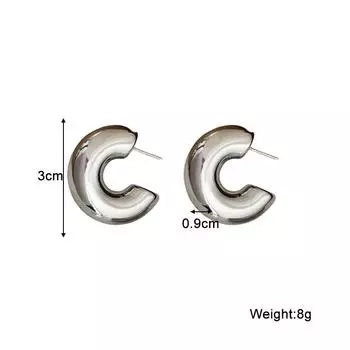Большие С-образные гладкие серьги-подвески золотого цвета для женщин в стиле минимализма Brincos Hyperbole, модные украшения для вечеринок золотой