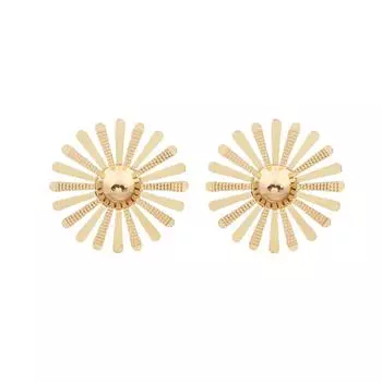 Большие серьги-гвоздики в виде подсолнуха для женщин, необычный дизайн, женские необычные серьги, стиль панк, крутые аксессуары для ушей золотой