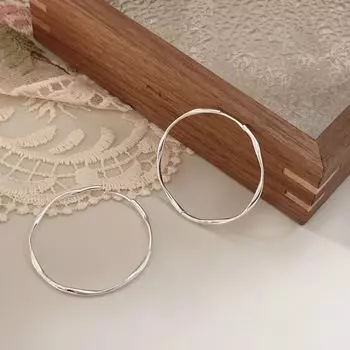 Большие серьги-кольца для женщин из стерлингового серебра 925 пробы, простые, элегантные серьги-кольца 925 серебряный