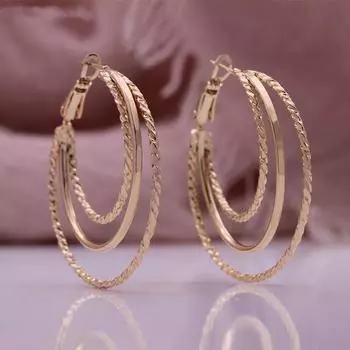 Большие серьги-кольца, модные, персонализированные, в журнальном стиле, преувеличенные круглые серьги в стиле панк 3.9cm розового золота