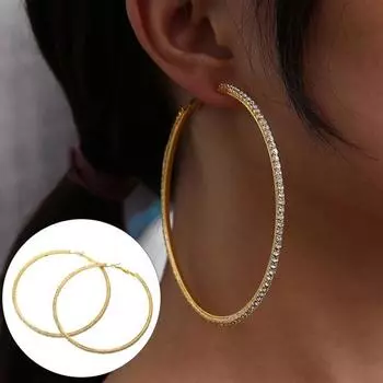 Большие серьги-кольца с шикарным покрытием, круглые серьги, эффектные геометрические украшения для женщин золотистый