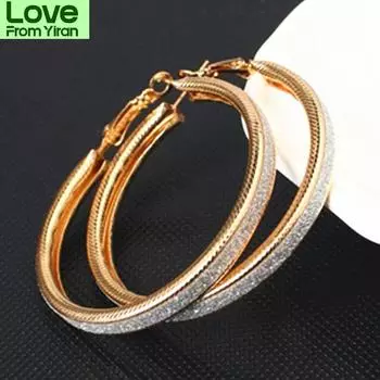 Большие серьги-кольца с кристаллами, матовые, модные, простые, круглые, блестящие, большие серьги с фианитами, ювелирные изделия для женщин, подарок на вечеринку