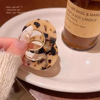 Большие серьги-кольца с европейским и американским леопардовым принтом: Смелые, универсальные и высококлассные ювелирные изделия A2019 Leopard