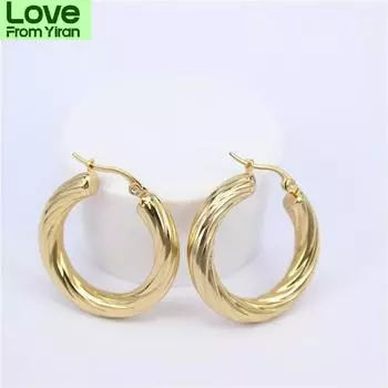 Большие серьги, новые модные серьги-кольца золотого цвета, оптовая продажа ювелирных изделий, круглые серьги-кольца большого размера для женщин Lheh74
