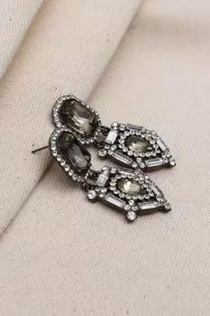 Большие серьги с камнями для вечернего платья