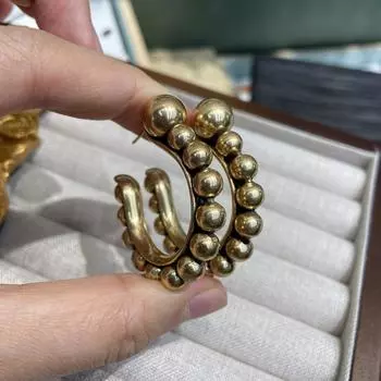 Большие серьги с латунным покрытием из настоящего золота в форме буквы U, женские универсальные модные персонализированные серьги-гвоздики из 18-каратного золота, горячая распродажа, модные женские серьги