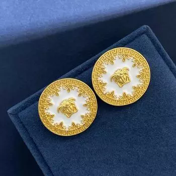 Большие серьги с преувеличенной гравировкой, круглые, капающие масляные, средние, антикварные, панк, уличный стиль, ретро, красивые серьги-гвоздики золотой