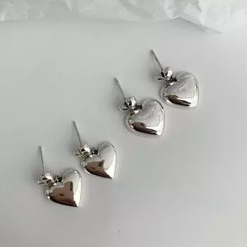 Большие серьги в форме сердца из стерлингового серебра 925 пробы, женские серьги-подвески с надписью «Love»