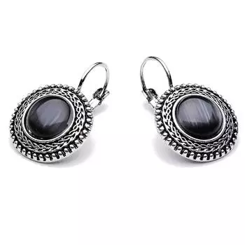 Большие серьги в стиле бохо для женщин, ювелирные изделия Brinco, резные длинные серьги в стиле бохо, изысканные элегантные женские украшения, универсальные женские серьги One Size чёрный