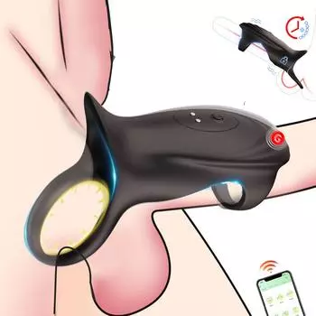 Большие сексуальные силиконовые стопорные кольца для мужчин, секс-игрушки, кольца для пениса, 10 мощных вибраций, вибраторы для пениса, игрушки для взрослых, секс-игрушки, эротические товары