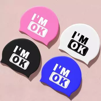 Большие силиконовые шапочки для плавания с принтом, удобные длинные шапочки для защиты ушей, шапочки для плавания, аксессуары для бассейна