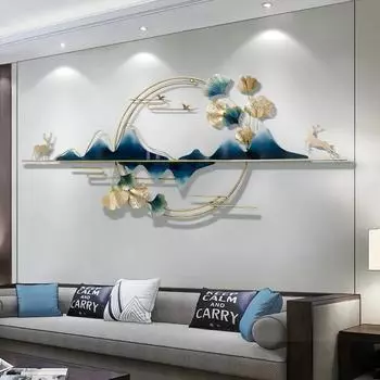 Большие скандинавские роскошные настенные украшения, креативные украшения для дома, настенные 3D-настенные украшения для гостиной, аксессуары с лампой