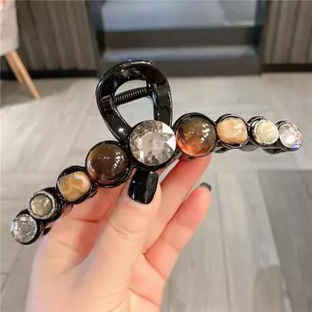 Большие стразы женские заколки-крабы для волос, хрустальные заколки для волос, заколки-автоматы, резинки для хвостика, аксессуары для волос для девочек, украшения, зажим для волос Barrettes