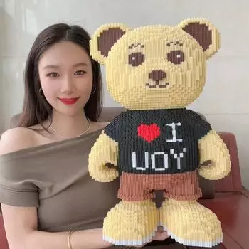 Большие строительные блоки для плюшевого мишки и пазлы для взрослых, как отличный подарок на день рождения, игрушки для мальчиков, детские игрушки