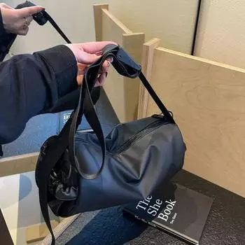 Большие сумки через плечо из прочного полиэстера с застежкой-молнией, легкие, лаконичные, водонепроницаемые, дорожные, повседневные, для отдыха на природе